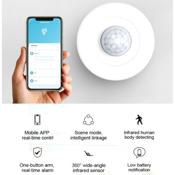 Sensor Movimiento Wifi Techo Alexa Tuya 360 grados