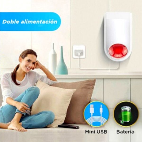Sirena inalambrica Exterior 433 Mhz Wifi 110dB