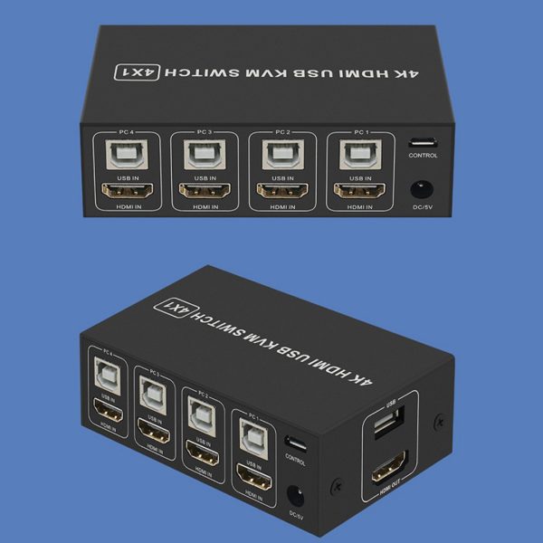 Switch Kvm 4 Puertos Hdmi USB 4K HDCP controlador