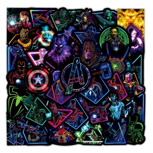 100 Stickers Super Heroe Avengers Marvel Laptop Carro Bicicleta
