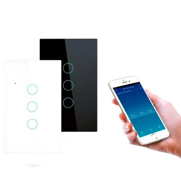 Interruptor Wifi Tuya Luces Inteligentes Domotica RF sin neutro triple
