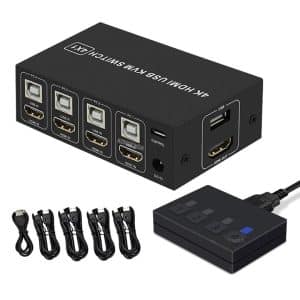 Switch Kvm 4 Puertos Hdmi USB 4K HDCP controlador - Audio y Video - Ecuador