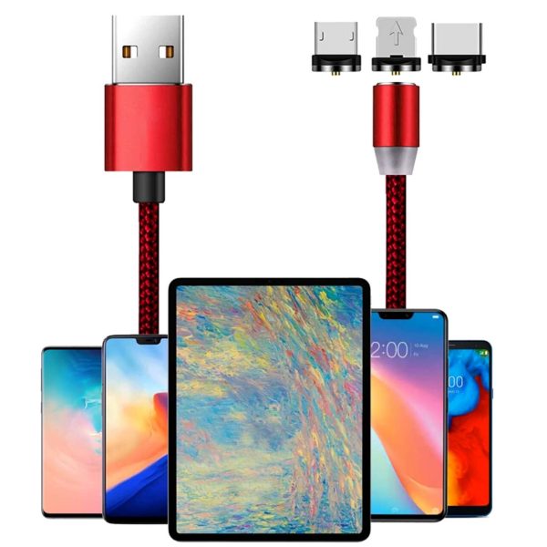 Cable Magnético Cargador Reforzado Samsung iPhone Huawei Xiaomi