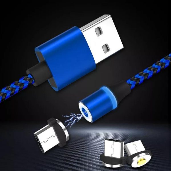 Cable Magnético Cargador Reforzado Samsung iPhone Huawei Xiaomi