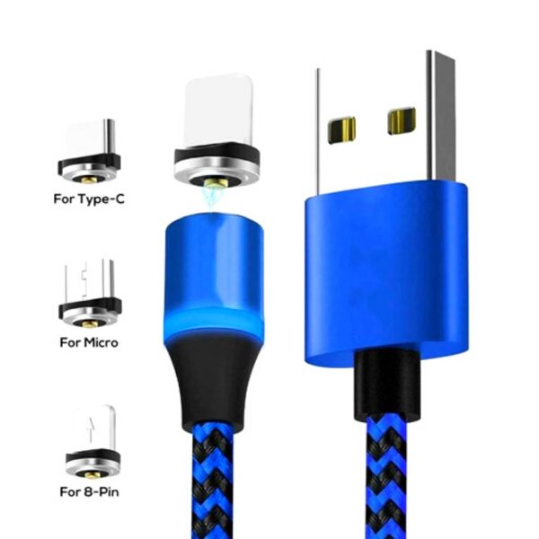 Cable Magnético Cargador Reforzado Samsung iPhone Huawei Xiaomi