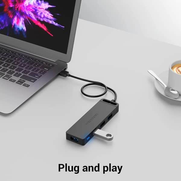 Hub USB VENTION 4 puertos USB 3.0 carga MacBook Laptop Surface Pro PS4 PC