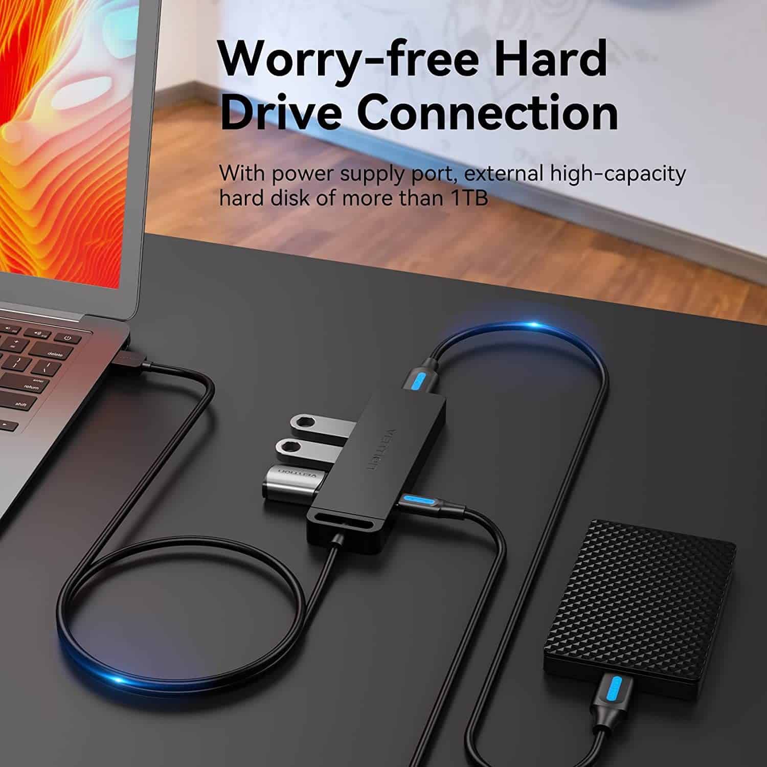 Hub USB VENTION 4 puertos USB 3.0 carga MacBook Laptop Surface Pro PS4 PC - Audio y Video - Ecuador