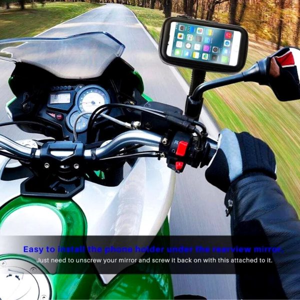 Soporte Impermeable Teléfono Motocicleta Scooter Giratorio