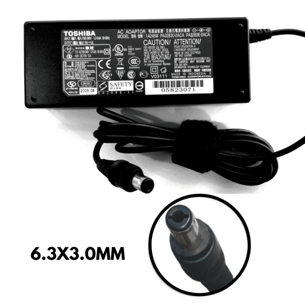 Cargador Adaptador Toshiba 15v 5a 75w 6.3 x 3.0 mm Plug Negro