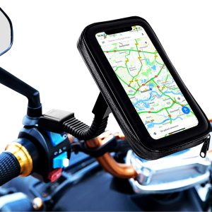 Soporte Impermeable Teléfono Motocicleta Scooter Giratorio - Accesorios - Ecuador