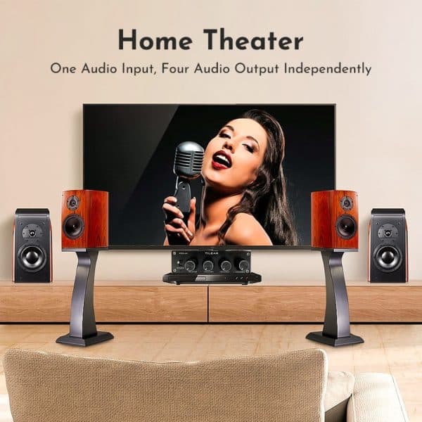 Distribuidor Selector Conmutador De Audio 1x4 Amplificador