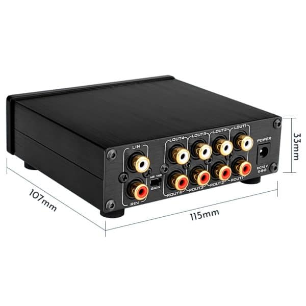 Distribuidor Selector Conmutador De Audio 1x4 Amplificador