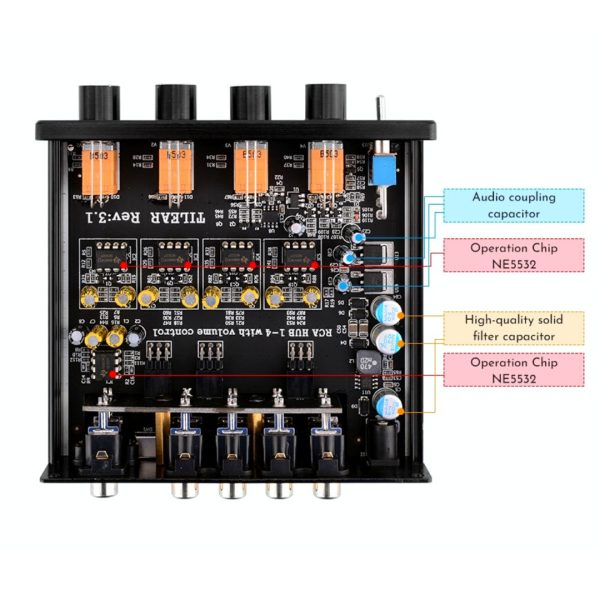 Distribuidor Selector Conmutador De Audio 1x4 Amplificador