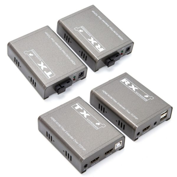 Extensor Hdmi Kvm 20km Fibra Optica Usb Transmisor Receptor