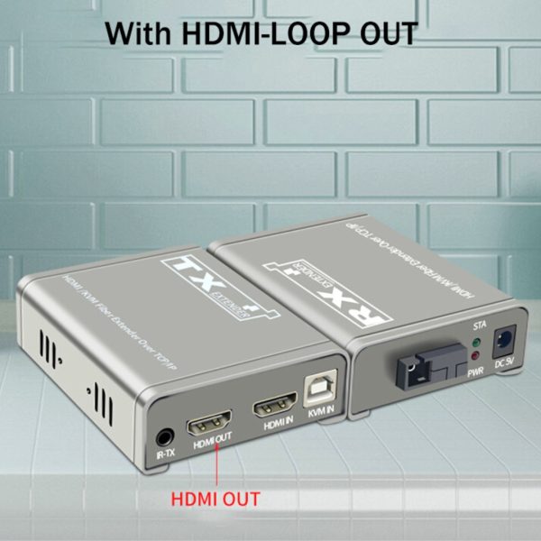 Extensor Hdmi Kvm 20km Fibra Optica Usb Transmisor Receptor