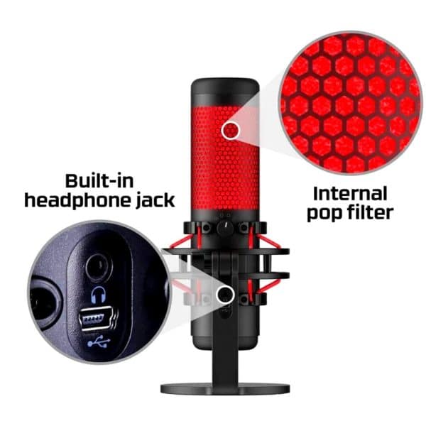 Micrófono HyperX QuadCast Condensador Multipatrón Negro