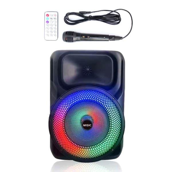 Parlante Amplificado Usb Bluetooth Luces Led Microfono