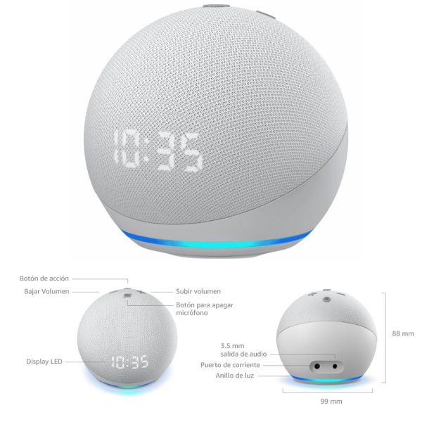 Parlante Echo Dot 4ta Generacion Inteligente Alexa con reloj