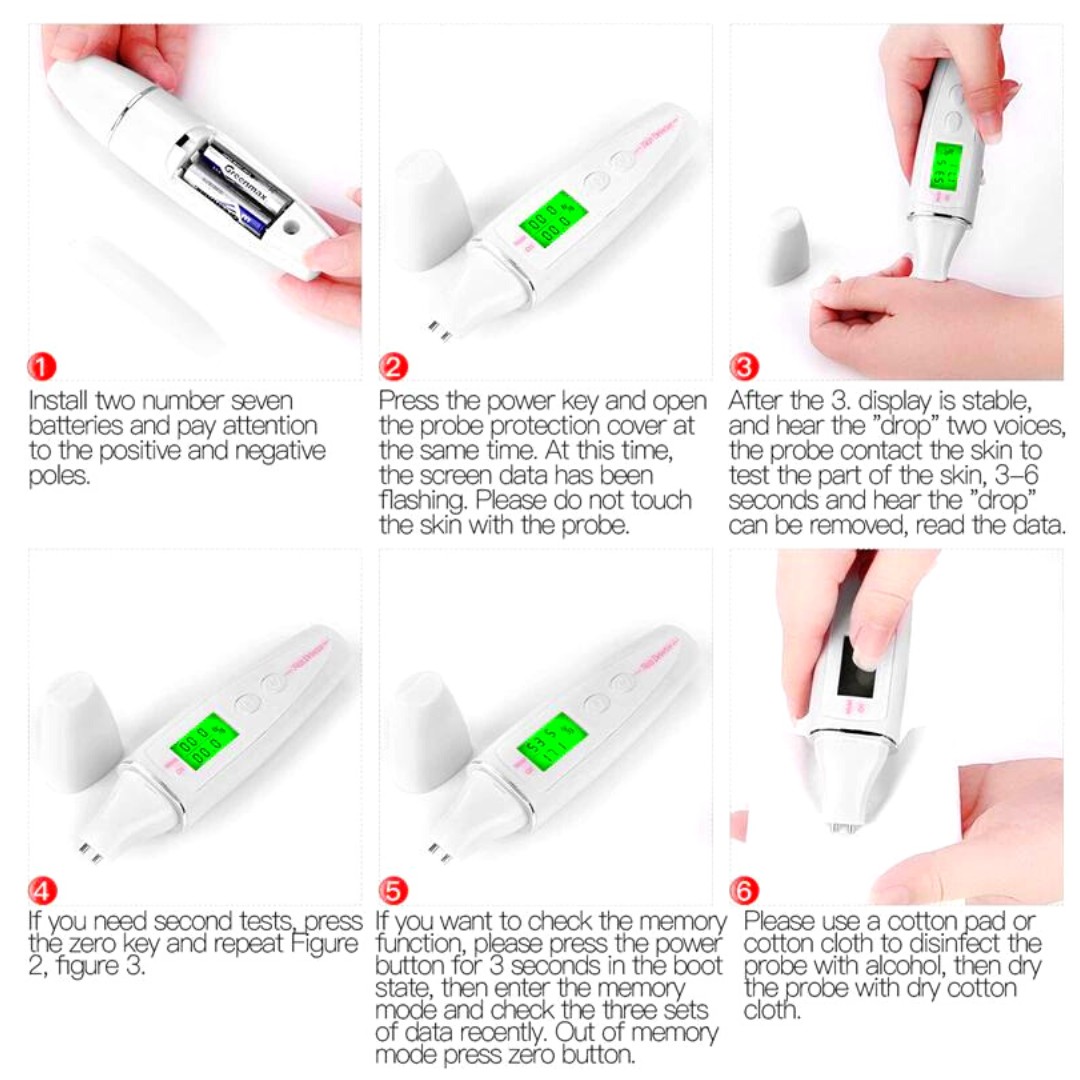 Medidor Tester Humedad Aceite Elasticidad Piel Lcd Digital - Medicion - Ecuador