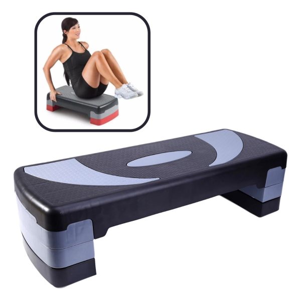 Step 80cm Para Aerobics Ejercicio Antideslizante 3 Niveles