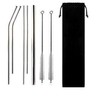 Kit De 5 Sorbetes Metalicos Rehusables Con Cepillo Limpiador - Hogar - Ecuador