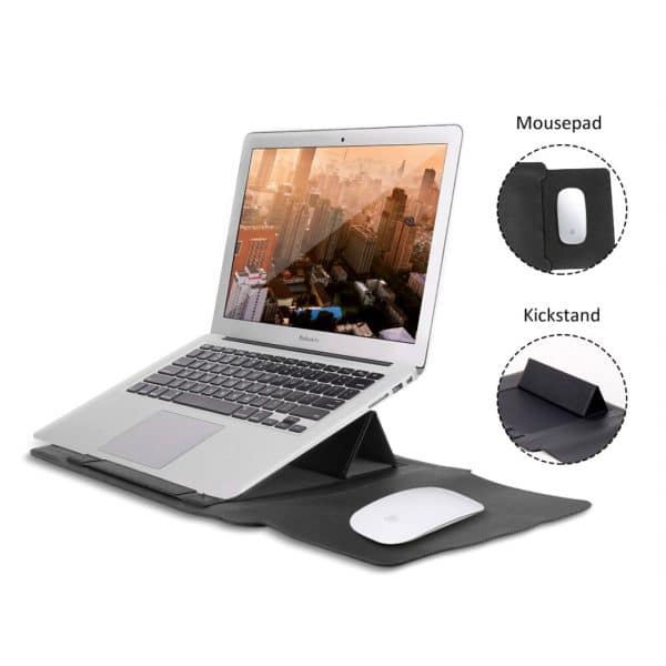 Estuche Case Cuero Laptop Con Soporte iPad Tablet Macbook