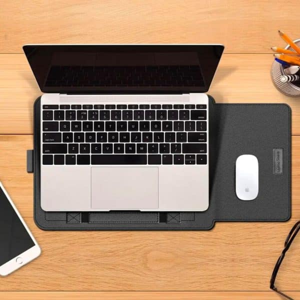 Estuche Case Cuero Laptop Con Soporte iPad Tablet Macbook