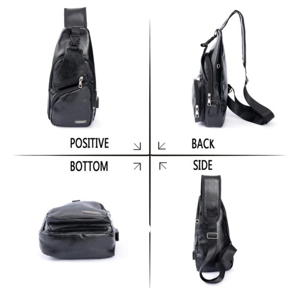 Mochila Bolso Pecho Impermeable Antirrobo Orificio Audio Usb