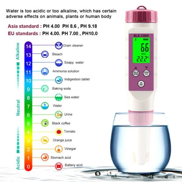 Medidor 7 En 1 Inteligente Ph Tds Ec Orp Salinidad Bluetooth