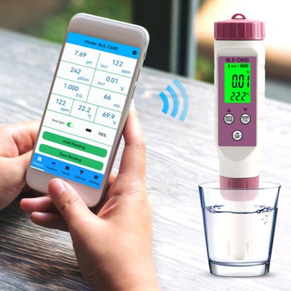 Medidor 7 En 1 Inteligente Ph Tds Ec Orp Salinidad Bluetooth