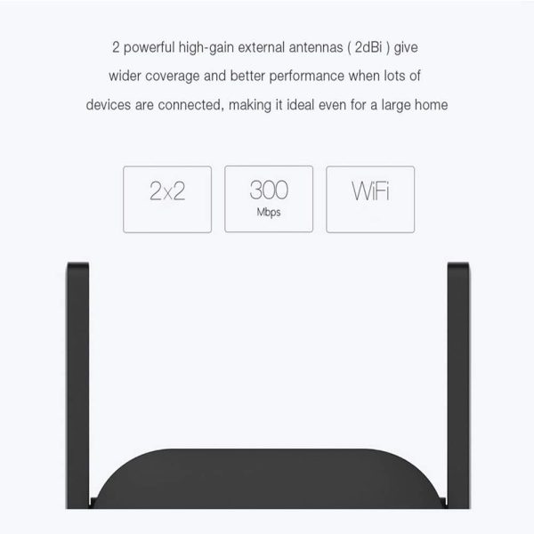 Repetidor Wifi Xiaomi Pro 300mbs Doble Antena 5dbi Original