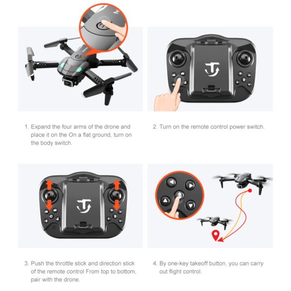 Mini Drone HD 4K S128 Cámara Evita Obstáculos Altura Fija Plegable Quadcoptero