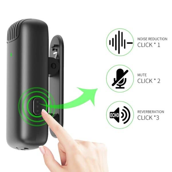 Microfono Inalambrico Dual Doble Celular Audio Reduccion Ruido Profesional Tipo C