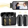 Microfono Inalambrico Dual Doble Celular Audio Reduccion Ruido Profesional Tipo C