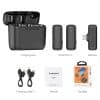 Microfono Inalambrico Dual Doble Celular Audio Reduccion Ruido Profesional Tipo C