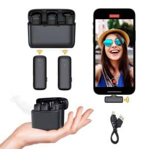 Microfono Inalambrico Dual Doble Celular Audio Reduccion Ruido Profesional Tipo Iphone - Accesorios - Ecuador