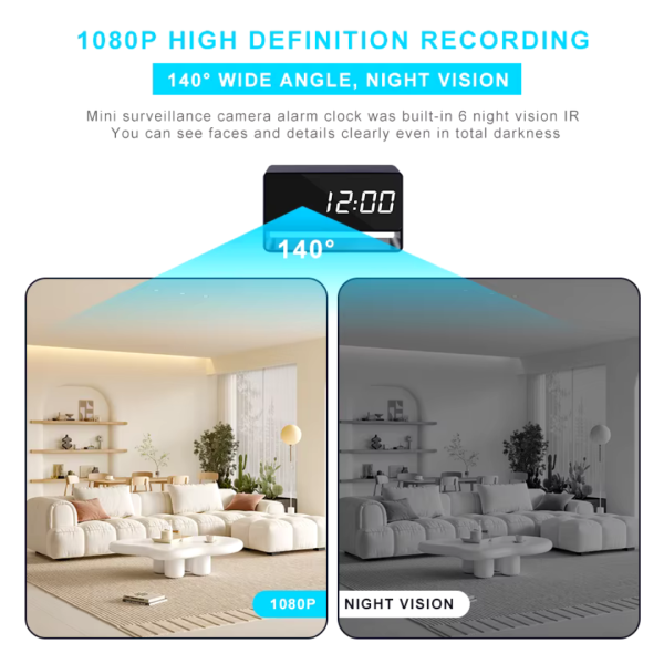 Camara Reloj Espia Ip Wifi 3 EN 1 Hd 1080p Vision Nocturna Bluetooth