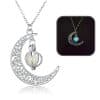 Collar Cadena De Luna Luminoso Gota Brillante Elegante