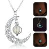 Collar Cadena De Luna Luminoso Gota Brillante Elegante