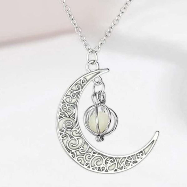 Collar Cadena De Luna Luminoso Gota Brillante Elegante