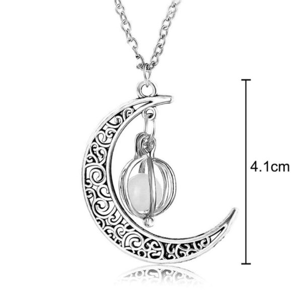 Collar Cadena De Luna Luminoso Gota Brillante Elegante