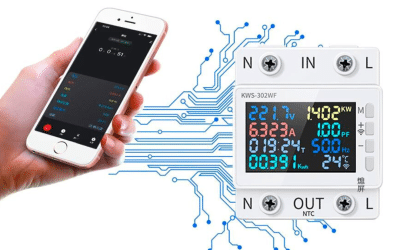 Medidor Consumo De Energía Vatimetro Wifi Bifásica Din 63a