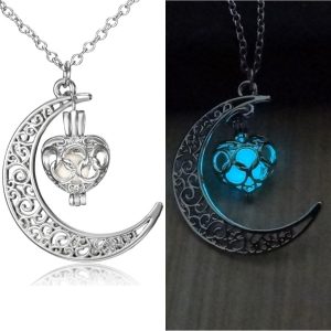 Collar Cadena De Luna Luminoso De Corazón Brillante Elegante - Novedades - Ecuador