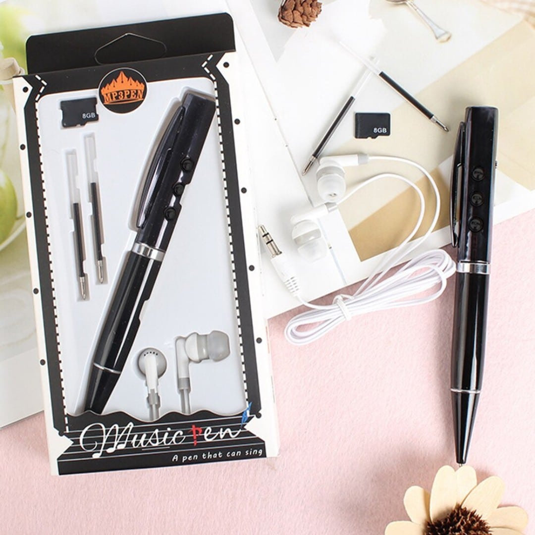 Mini Reproductor Mp3 Portátil Tipo Esfero Carga Usb Memoria