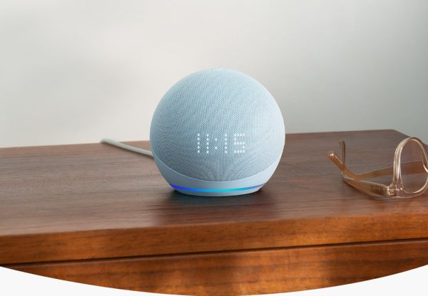 Parlante Echo Dot 5ta Gen Reloj Inteligente Alexa Amazon Asistente Virtual Cloud Blue