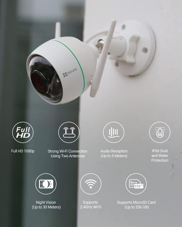 Camara Ip Wifi 2mp C3WN Ip67 Audio Ezviz Exterior