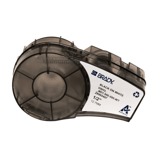 Cinta Etiqueta Brady Adhesiva Negro / Blanco 12.7mm 1/2 Original