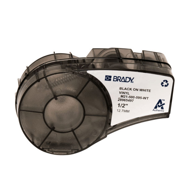 Cinta Etiqueta Brady Adhesiva Negro / Blanco 12.7mm 1/2 Original