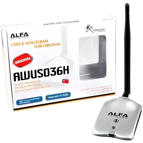 Adaptador Wifi Usb Alfa 802.l 2w 5dbi Auditoria