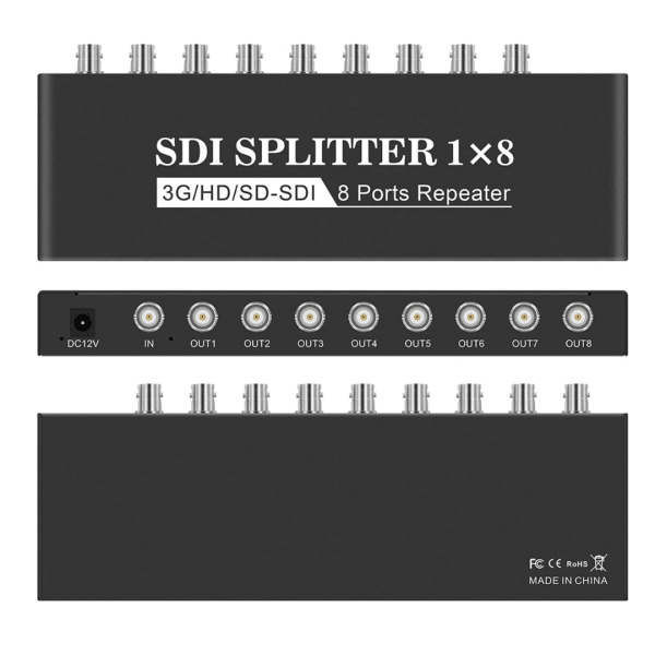 Splitter Sdi 1x8 1 X 8 Convertidor 3g Hd Sdi Repetidor 1080p